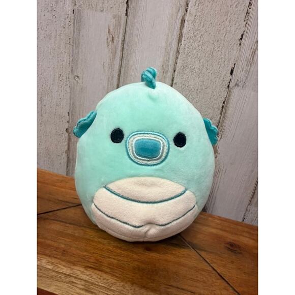 Squishmallows Sheldon Seahorse Plush Toy Blue Small 6" Washable - Picture 1 of 5
